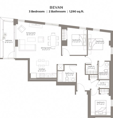 a floor plan of a unit with a bedroom and a bathroom